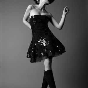 Black Paiete and Tulle Dress
